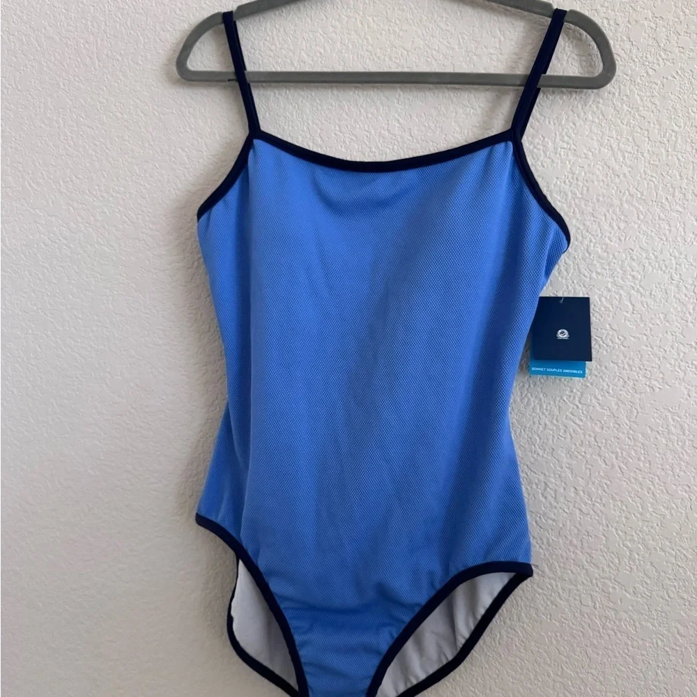 Jantzen One Piece Swimsuit Blue Removable Soft Cup Size 16